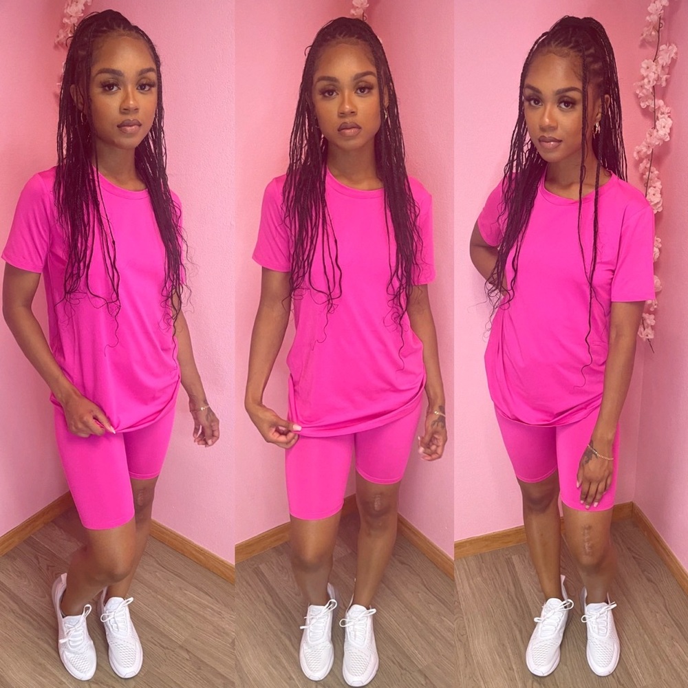 💖 Barbie Pink Biker Shorts Set 💖